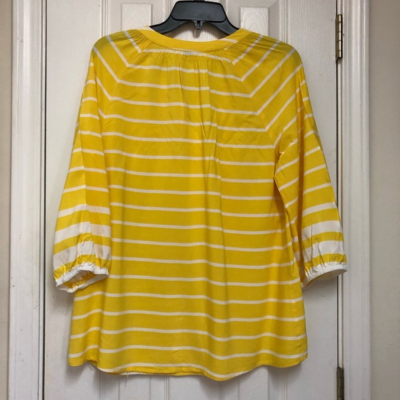 Bright yellow & white stripped Crown & Ivy top - Picture 3 of 5